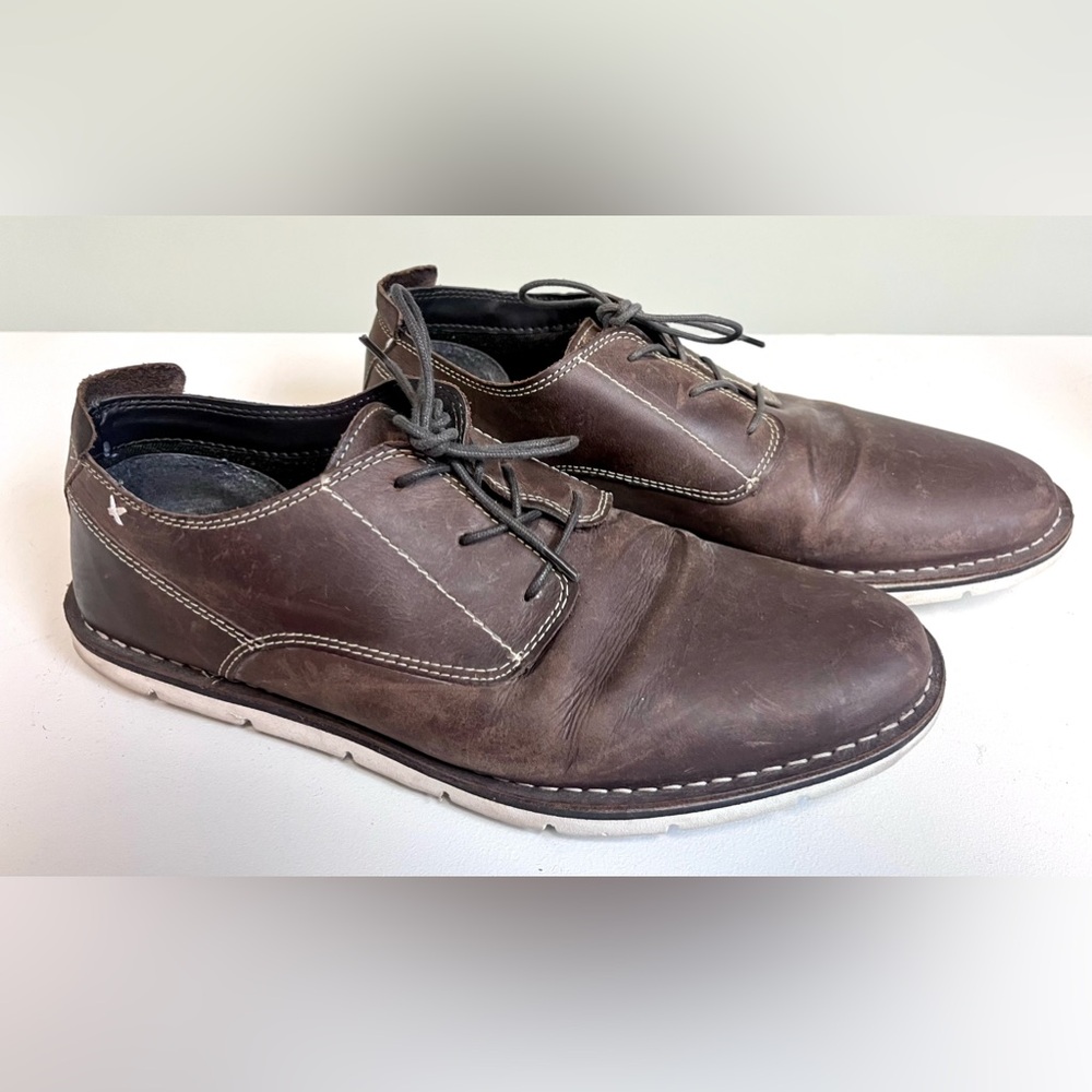 Men's Brown Leather Casual Shoes Four Brothers Size 11.5